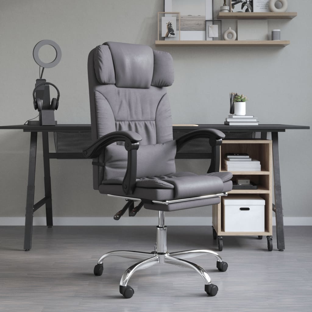 Fauteuil de massage inclinable de bureau Gris Similicuir - Xios Store SNC