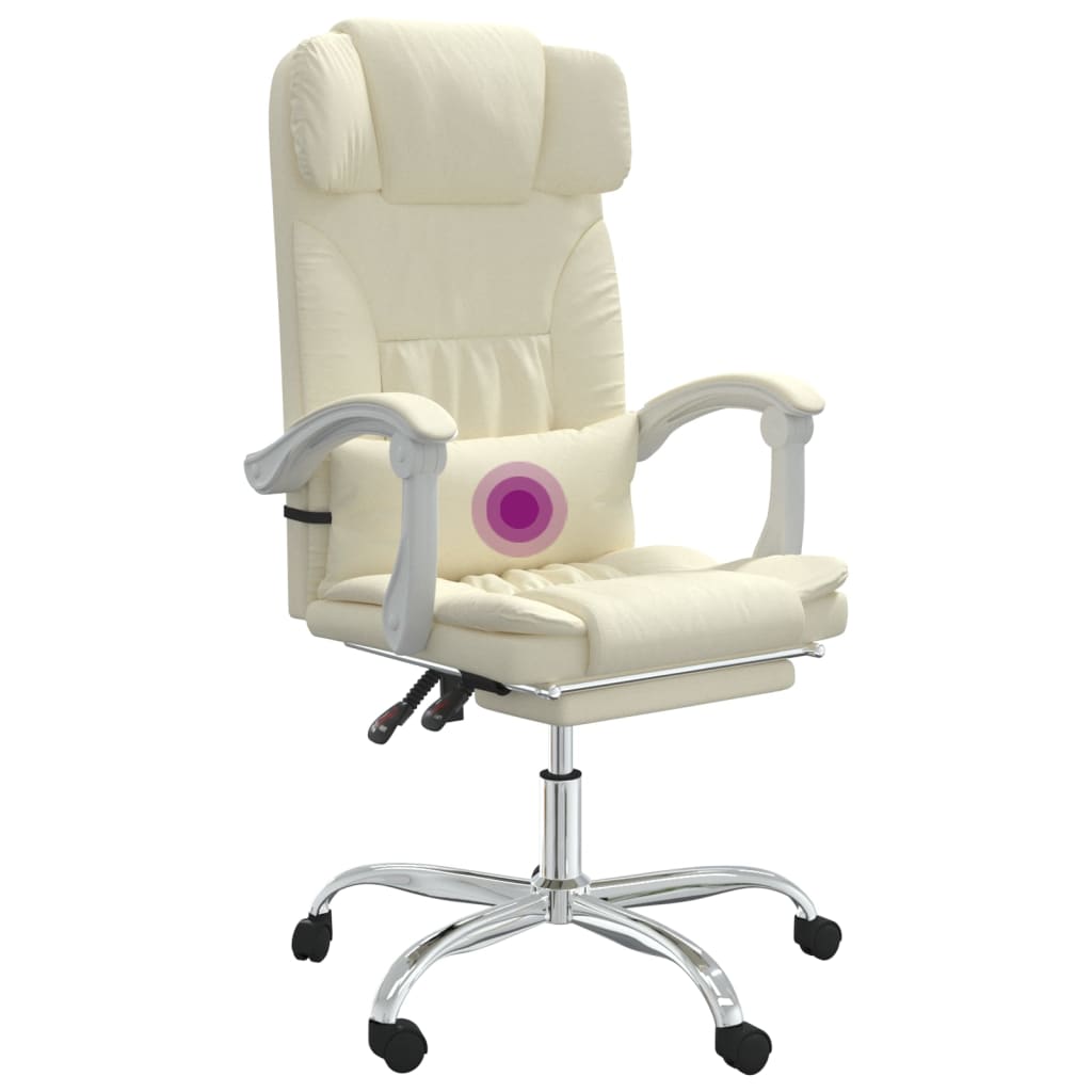 Fauteuil de massage inclinable de bureau Crème Similicuir - Xios Store SNC