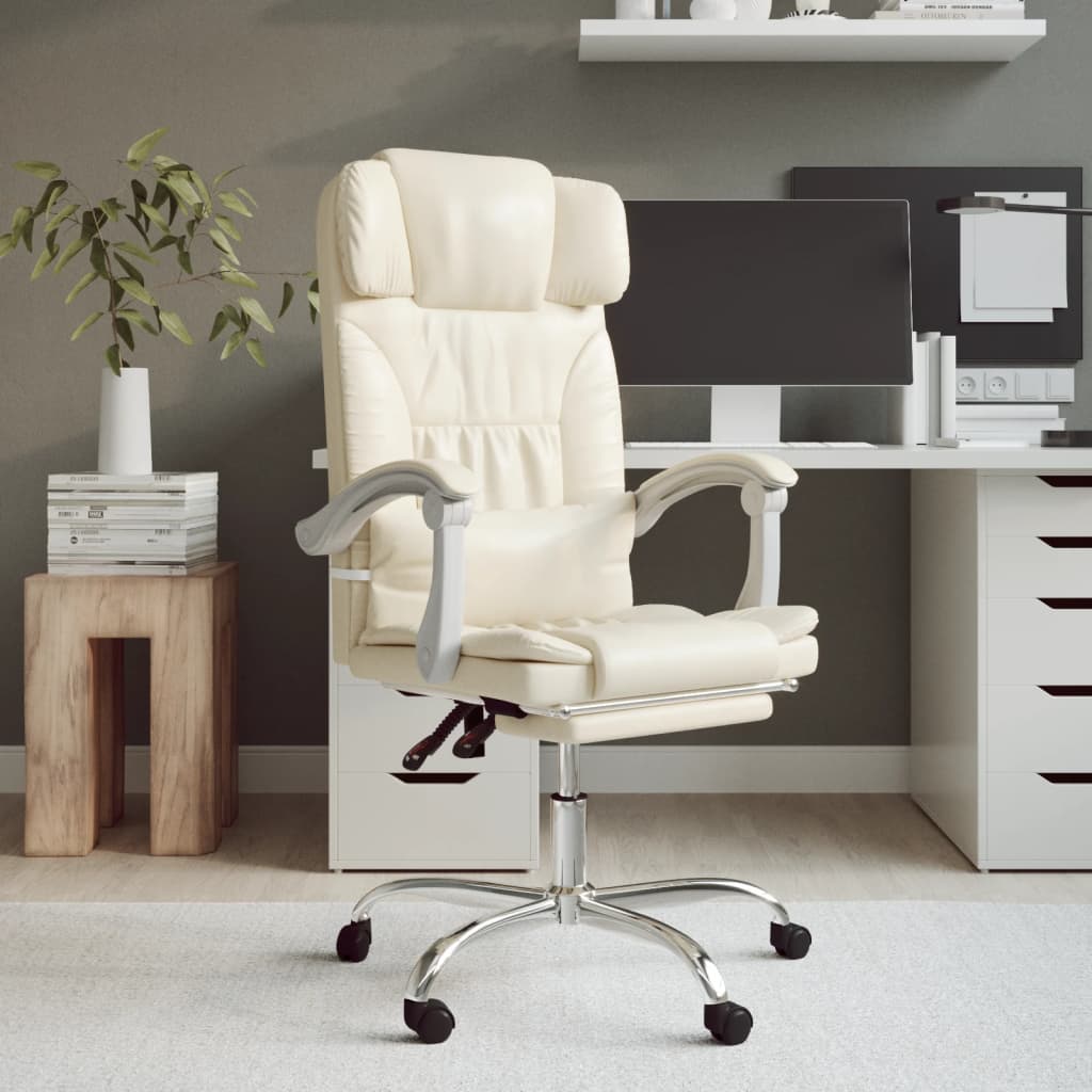 Fauteuil de massage inclinable de bureau Crème Similicuir - Xios Store SNC