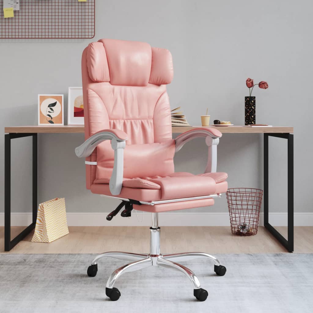 Fauteuil de massage inclinable de bureau Rose Similicuir - Xios Store SNC