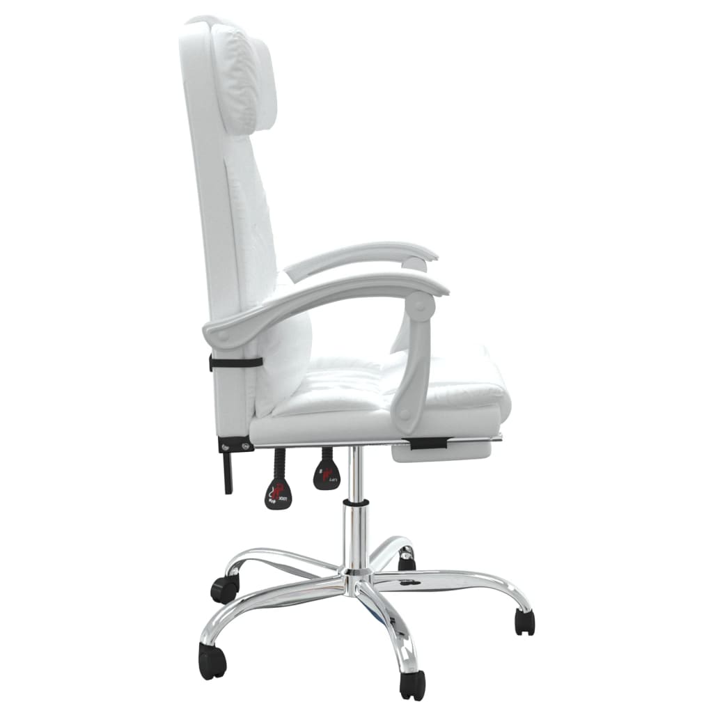 Fauteuil de massage inclinable de bureau Blanc Similicuir - Xios Store SNC