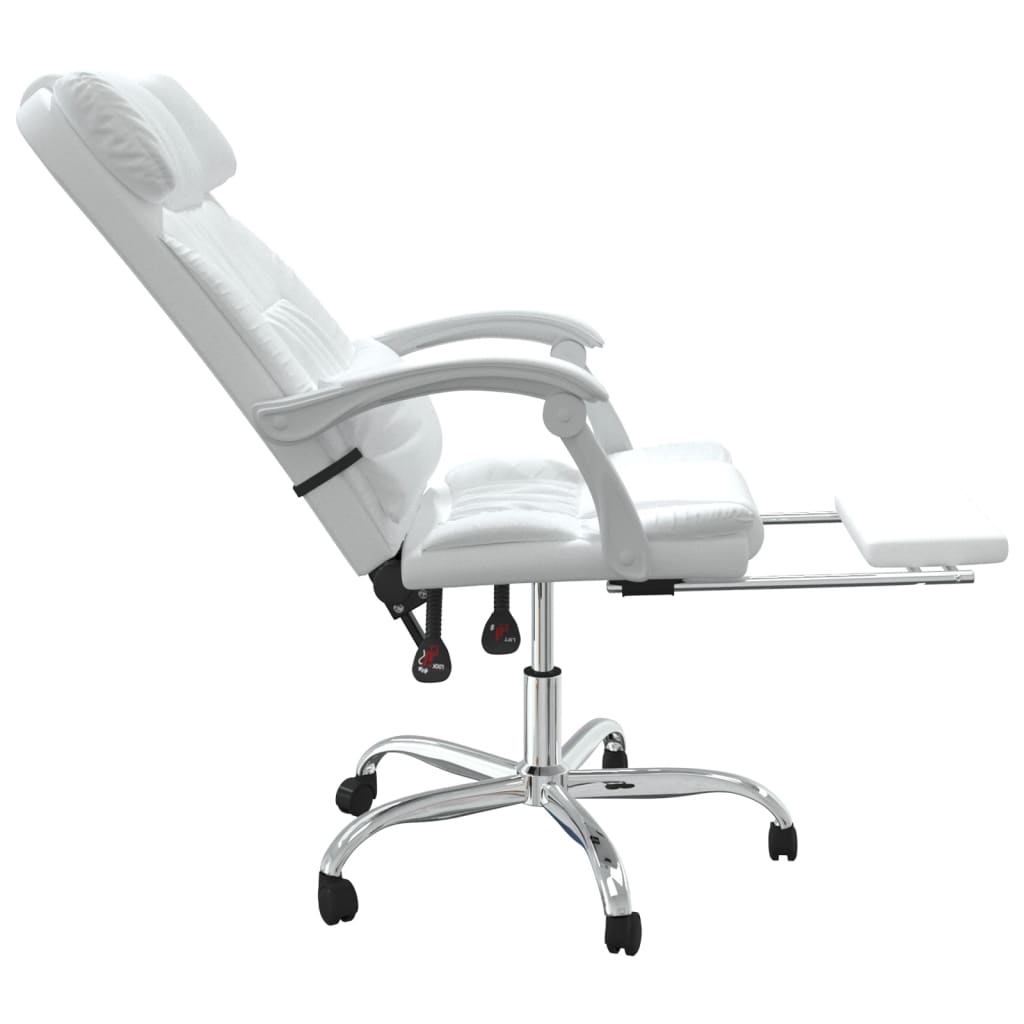 Fauteuil de massage inclinable de bureau Blanc Similicuir - Xios Store SNC