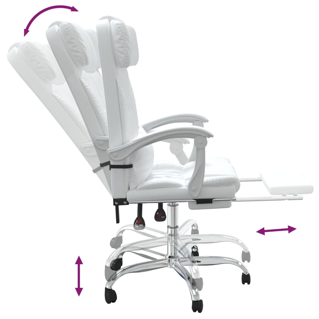 Fauteuil de massage inclinable de bureau Blanc Similicuir - Xios Store SNC