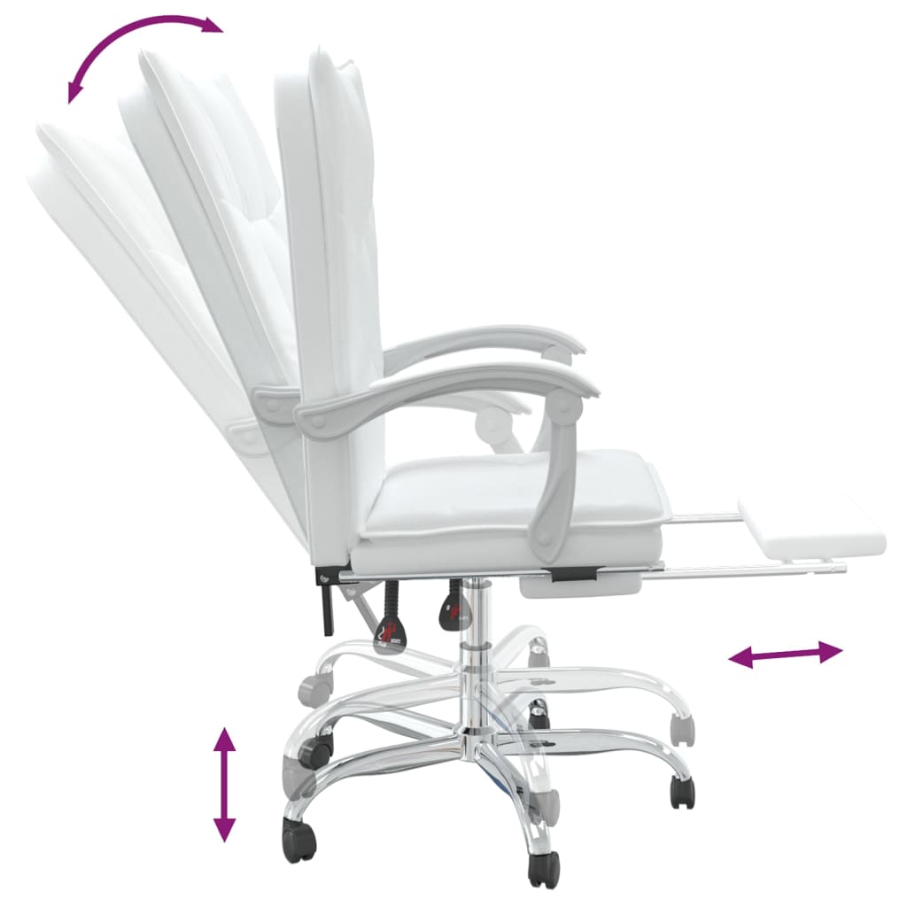 Fauteuil inclinable de bureau Blanc Similicuir - Xios Store SNC