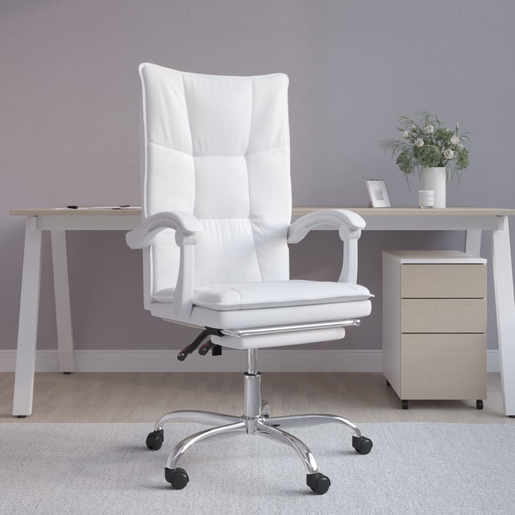 Fauteuil inclinable de bureau Blanc Similicuir - Xios Store SNC