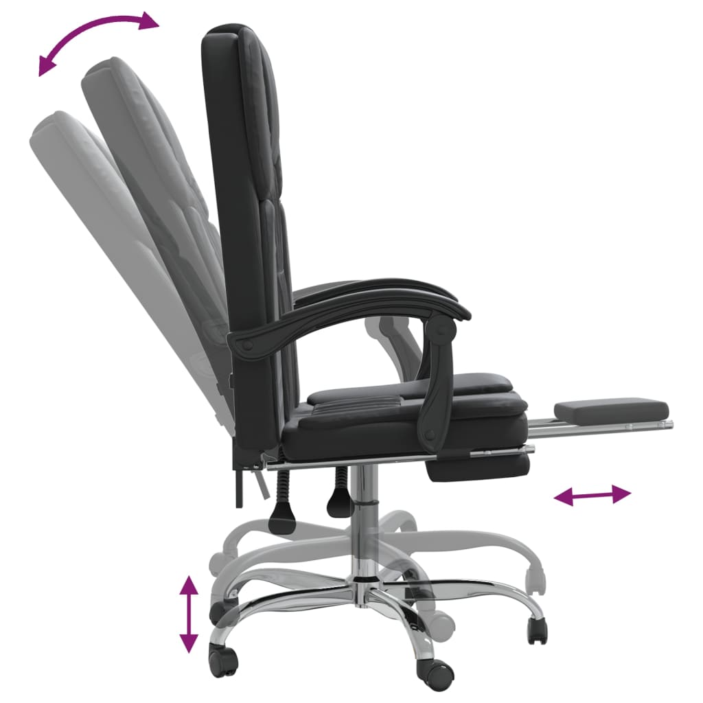 Fauteuil inclinable de bureau noir similicuir - Xios Store SNC