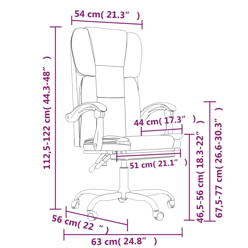 Fauteuil inclinable de bureau noir similicuir - Xios Store SNC