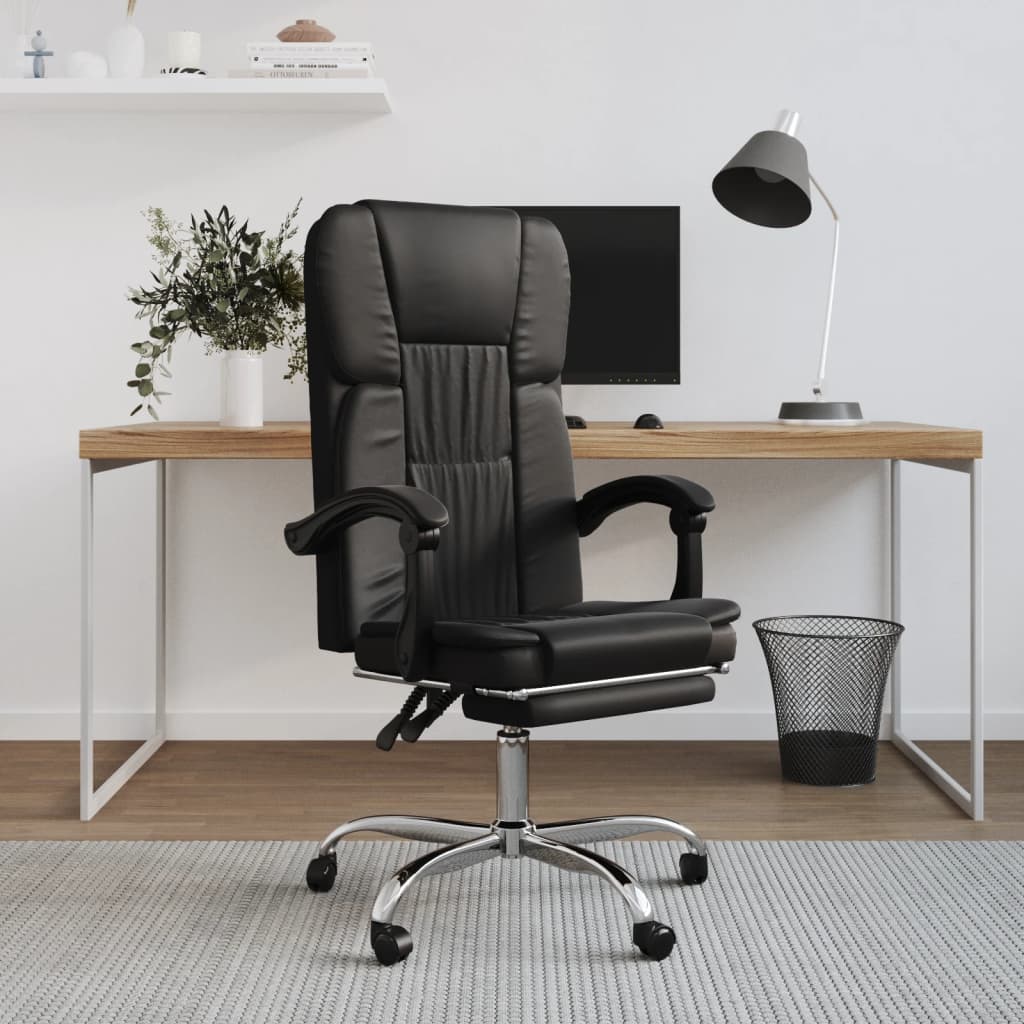 Fauteuil inclinable de bureau noir similicuir - Xios Store SNC