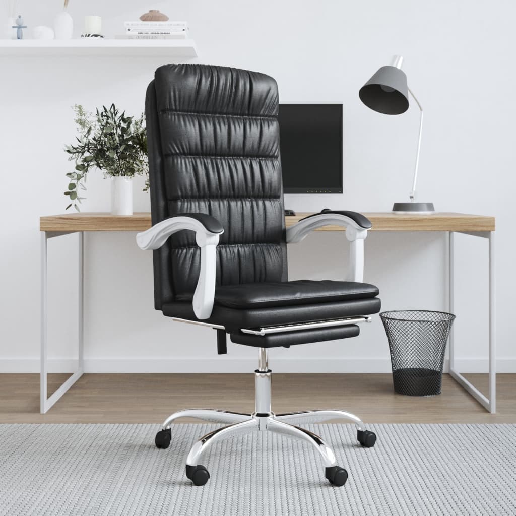 Fauteuil inclinable de bureau noir similicuir - Xios Store SNC