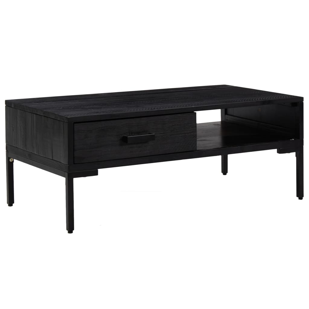 Table basse Noir 90x50x35 cm Bois de pin massif Tables basses vidaXL   