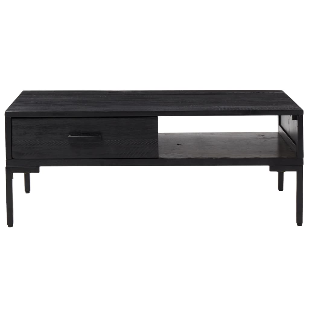 Table basse Noir 90x50x35 cm Bois de pin massif Tables basses vidaXL   