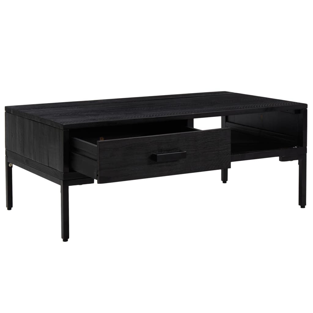 Table basse Noir 90x50x35 cm Bois de pin massif Tables basses vidaXL   