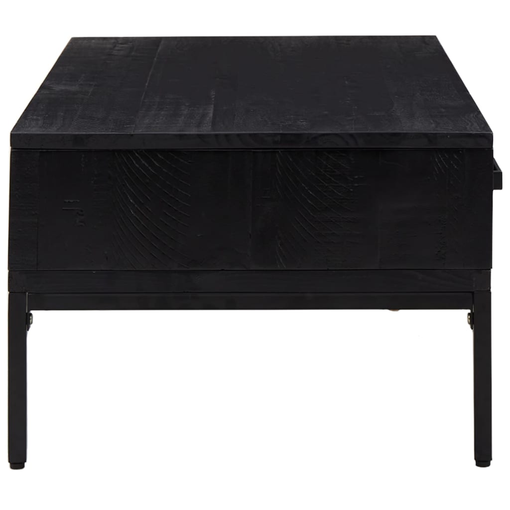 Table basse Noir 90x50x35 cm Bois de pin massif Tables basses vidaXL   