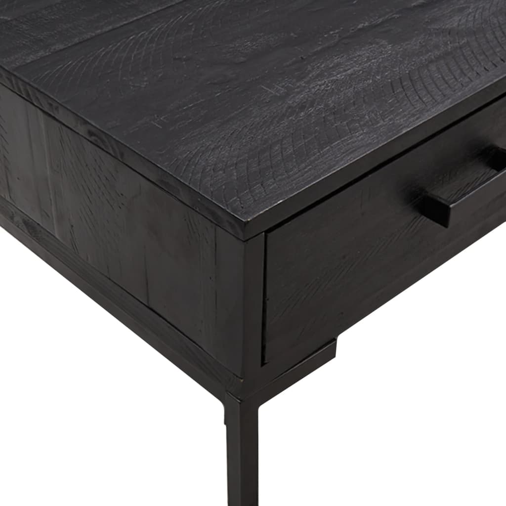 Table basse Noir 90x50x35 cm Bois de pin massif Tables basses vidaXL   