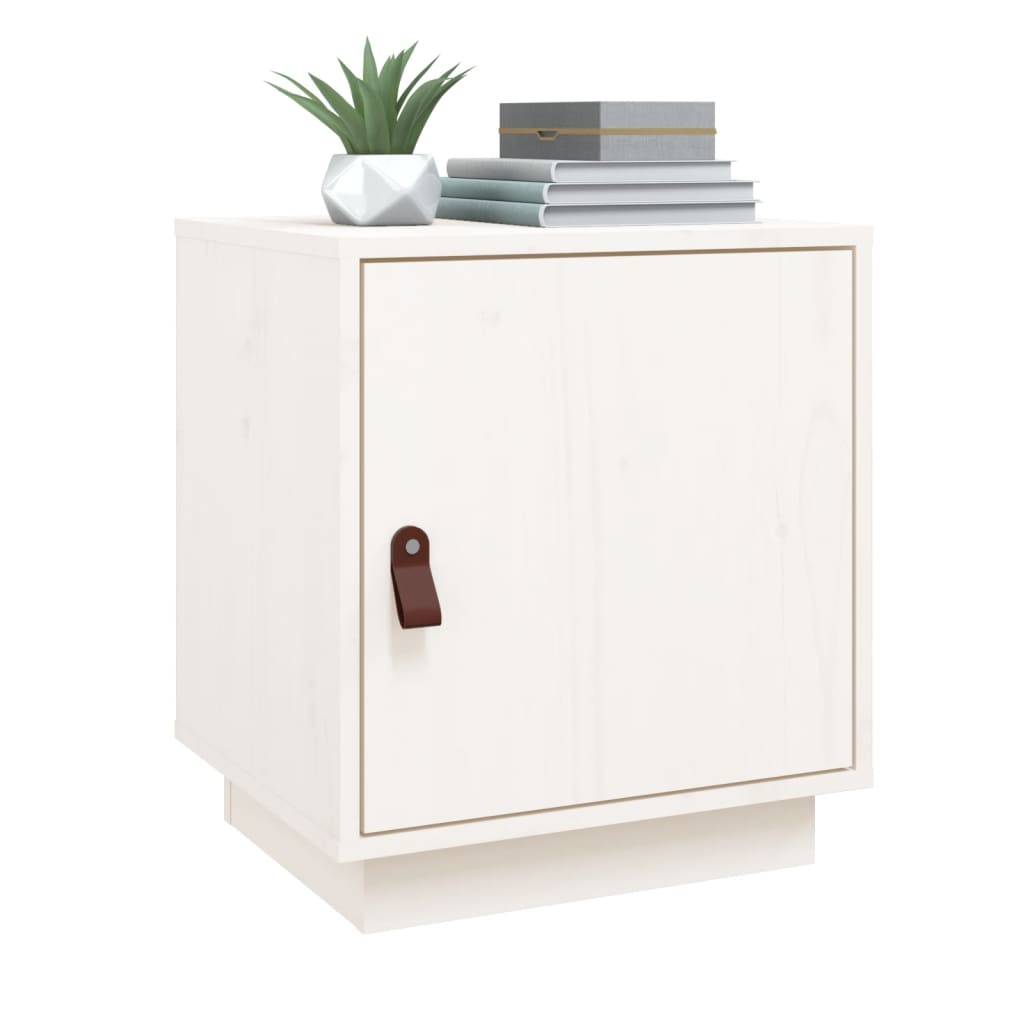 Tables de chevet 2 pcs Blanc 40x34x45 cm Bois de pin massif Tables de chevet vidaXL   