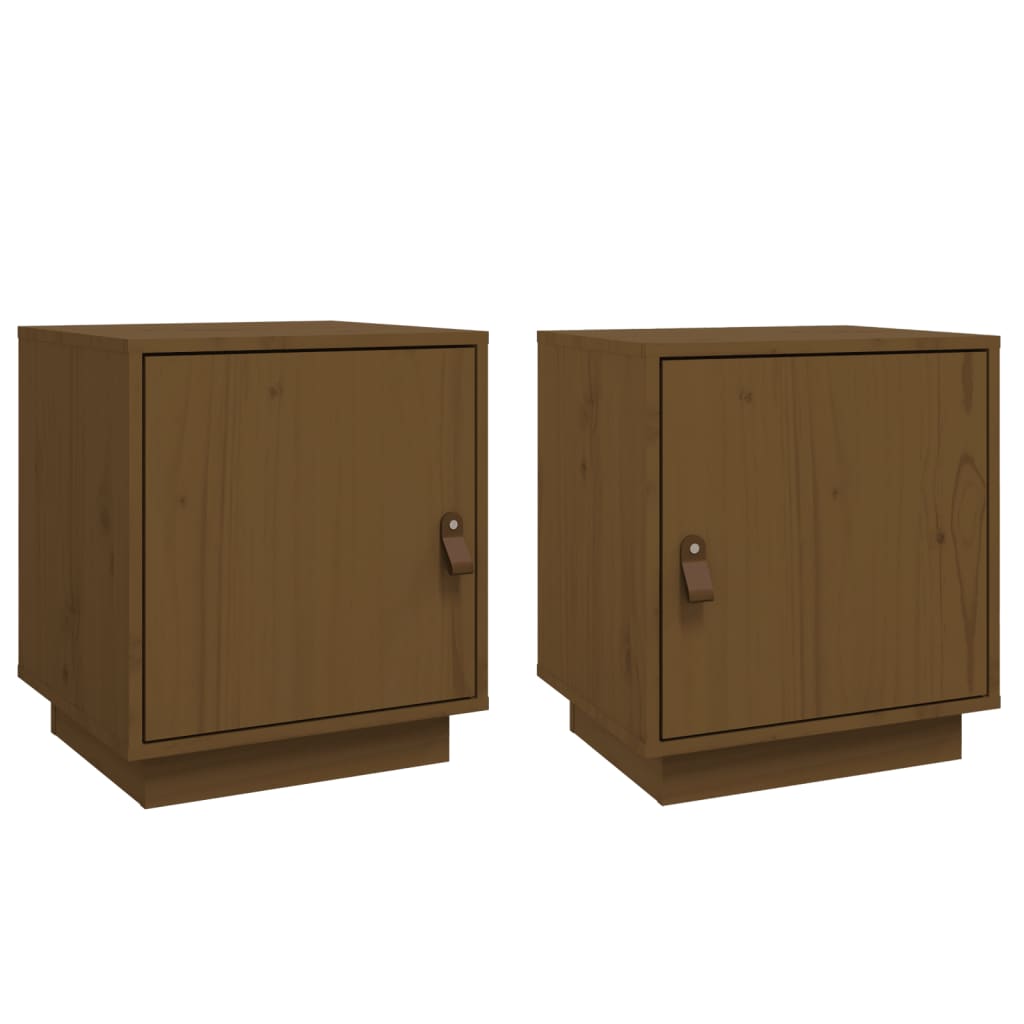 Tables de chevet 2pcs Marron miel 40x34x45cm Bois de pin massif Tables de chevet vidaXL   