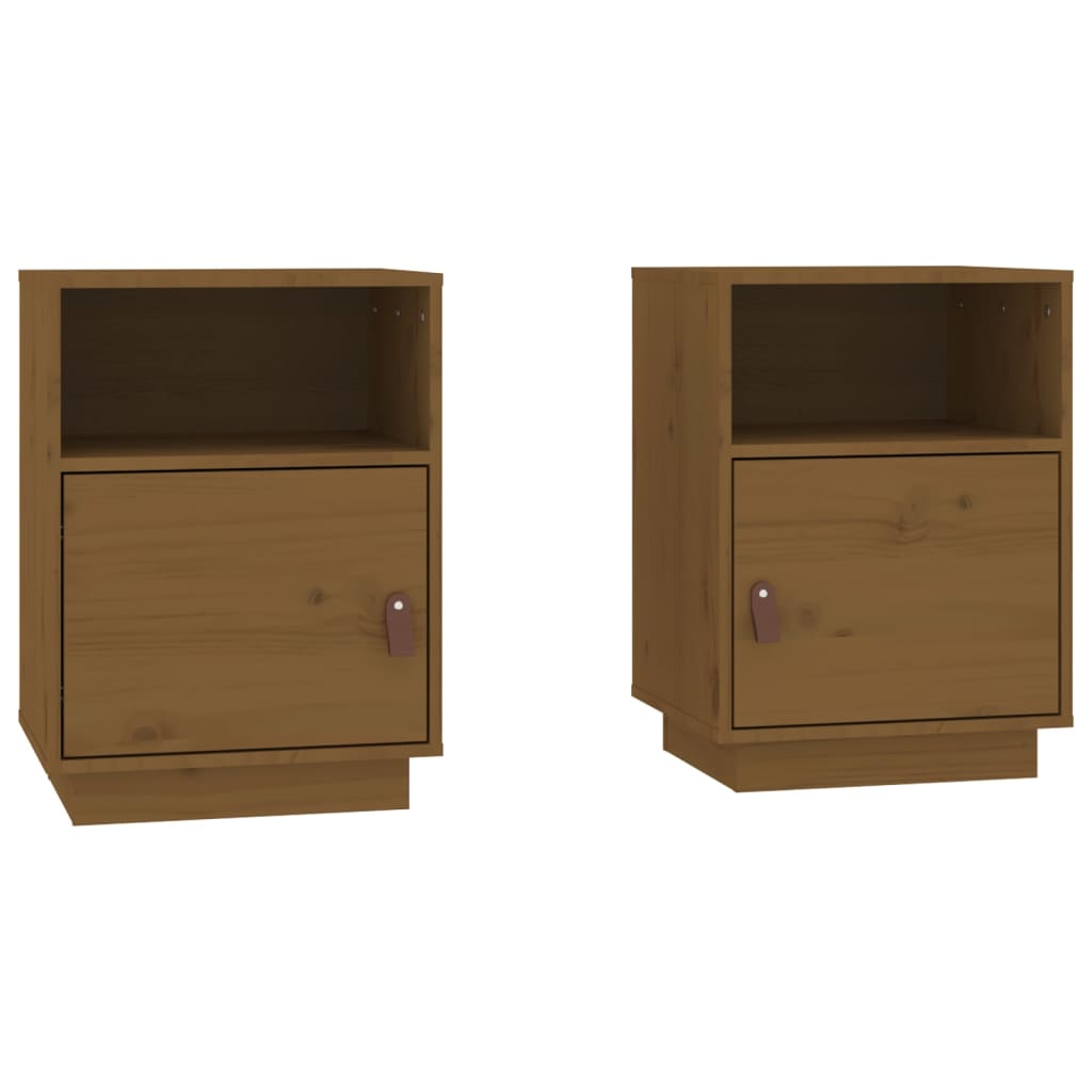 Tables de chevet 2pcs Marron miel 40x34x55cm Bois de pin massif Tables de chevet vidaXL   