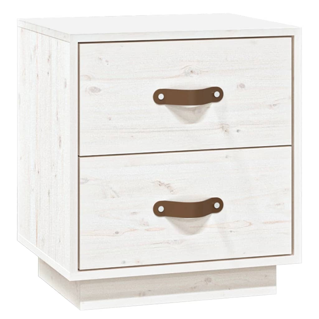 Tables de chevet 2 pcs Blanc 40x34x45 cm Bois de pin massif Tables de chevet vidaXL   