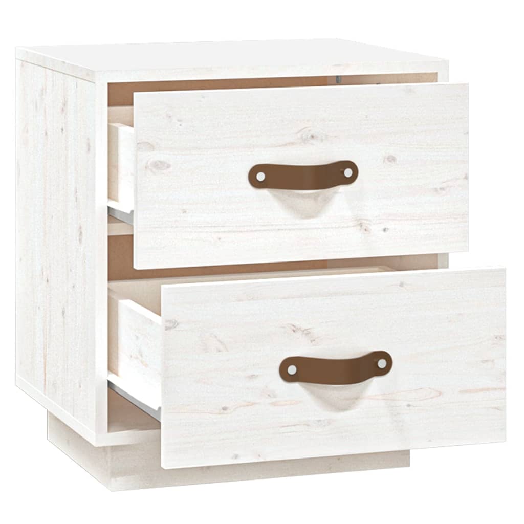 Tables de chevet 2 pcs Blanc 40x34x45 cm Bois de pin massif Tables de chevet vidaXL   