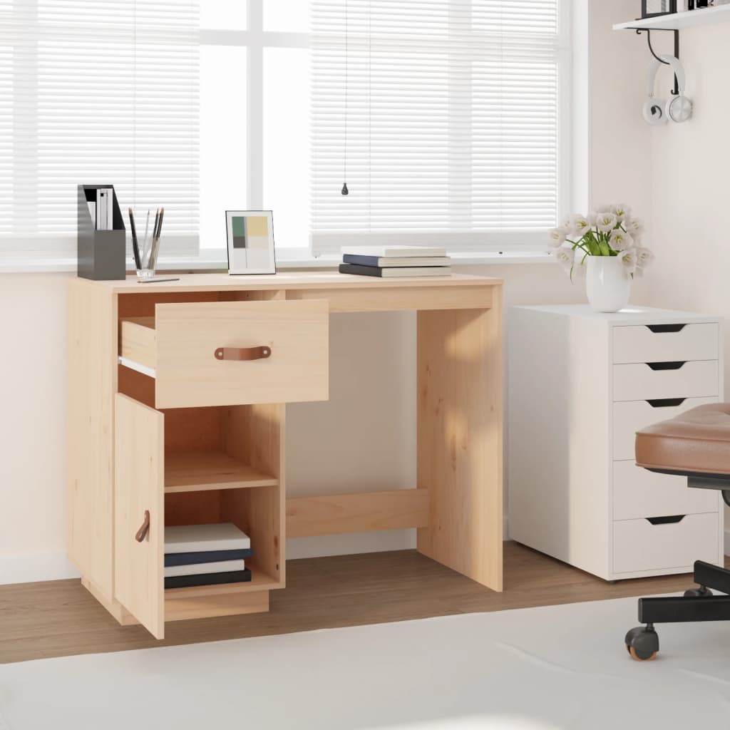 Bureau 95x50x75 cm Bois massif de pin Bureaux vidaXL   