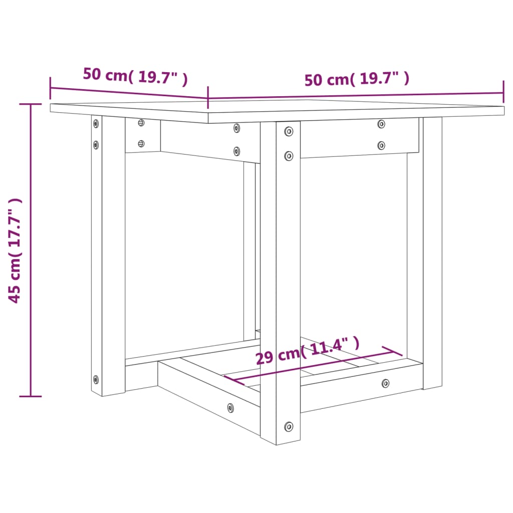 Table basse 50x50x45 cm Bois massif de pin Tables basses vidaXL