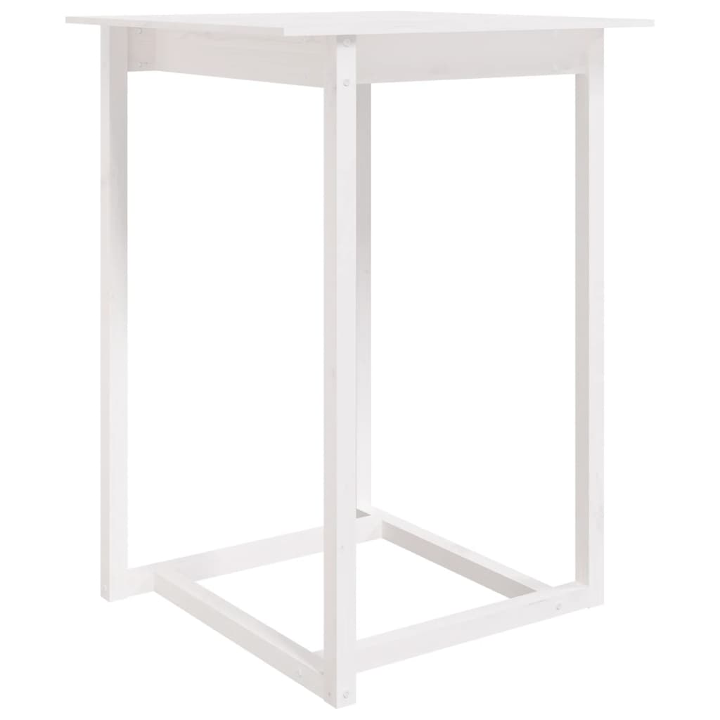 Table de bar Blanc 80x80x110 cm Bois massif de pin Tables à manger vidaXL   