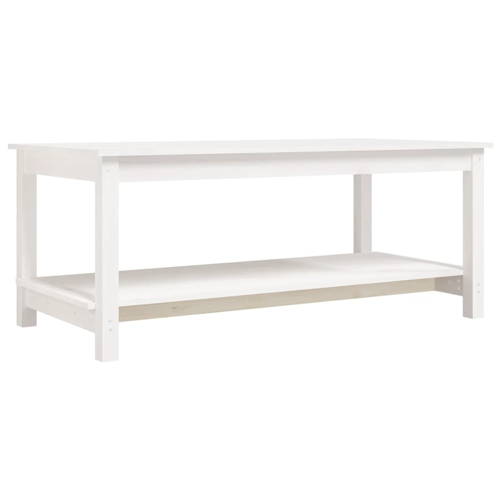 Table basse Blanc 110x55x45 cm Bois massif de pin Tables basses vidaXL   