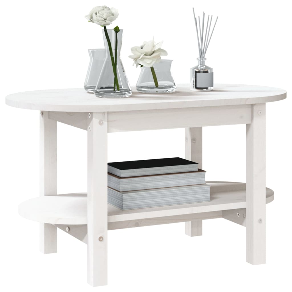 Table basse Blanc 80x45x45 cm Bois massif de pin Tables basses vidaXL   