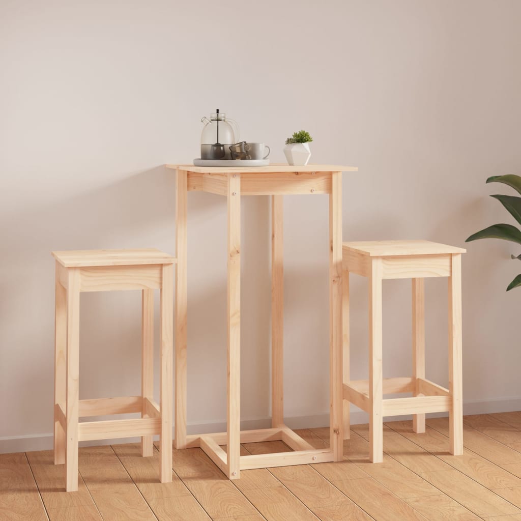 Ensemble de bar 3 pcs Bois de pin massif Meubles de salle à manger vidaXL   