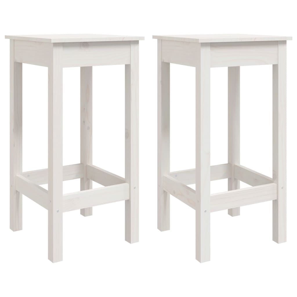 Ensemble de bar 3 pcs Blanc Bois de pin massif Meubles de salle à manger vidaXL   