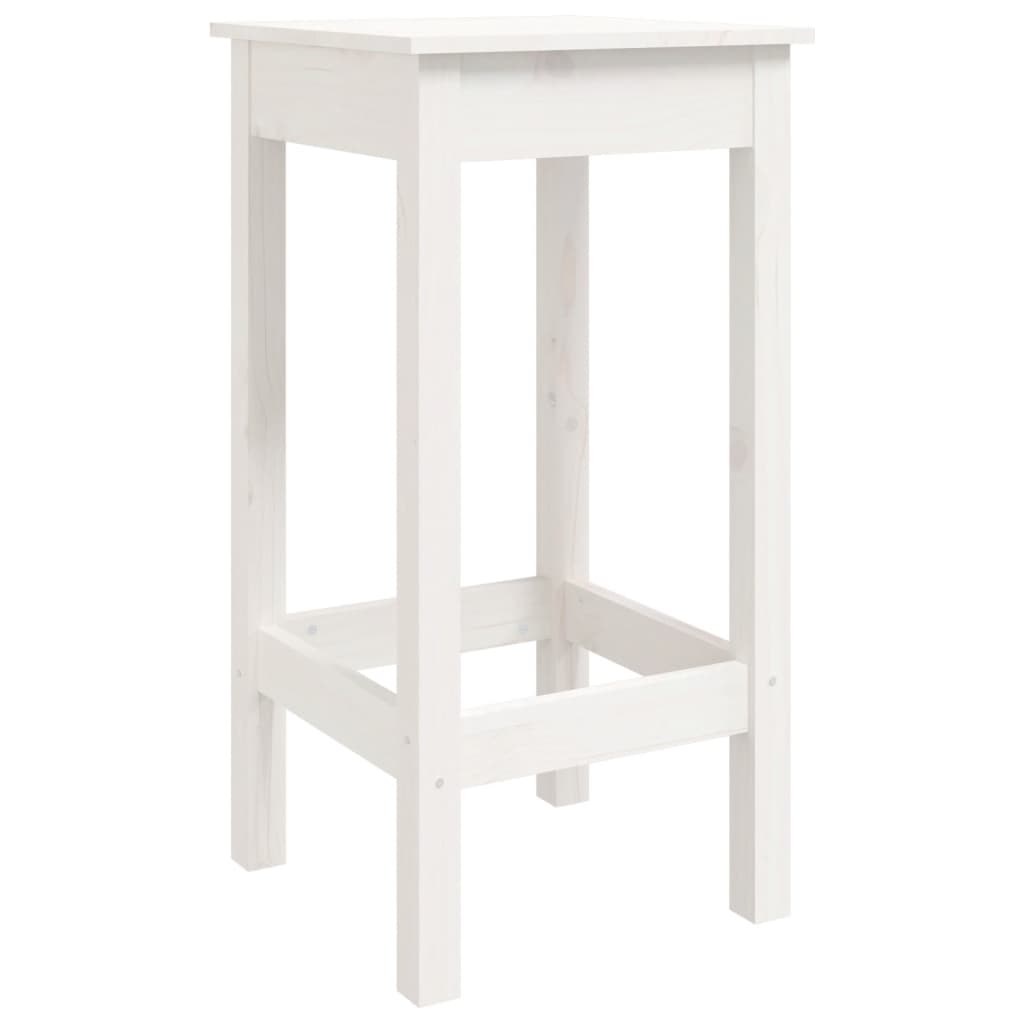 Ensemble de bar 3 pcs Blanc Bois de pin massif Meubles de salle à manger vidaXL   