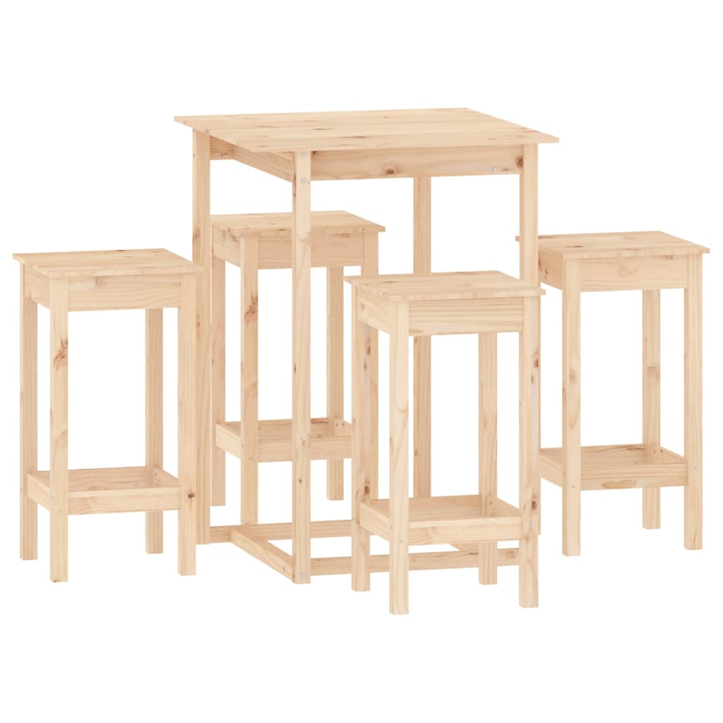 Ensemble de bar 5 pcs Bois de pin massif Meubles de salle à manger vidaXL   