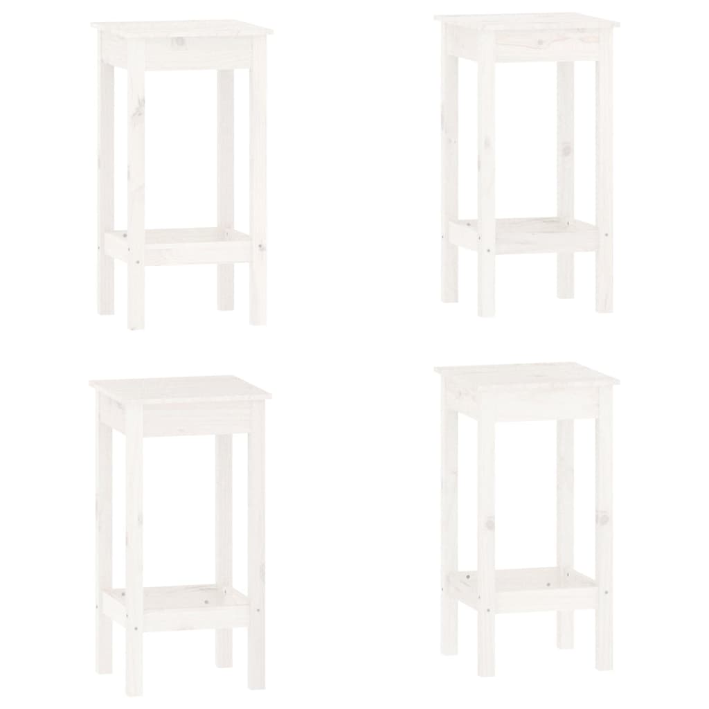 Ensemble de bar 5 pcs Blanc Bois de pin massif Meubles de salle à manger vidaXL   