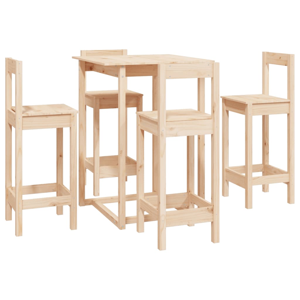 Ensemble de bar 5 pcs Bois de pin massif Meubles de salle à manger vidaXL   