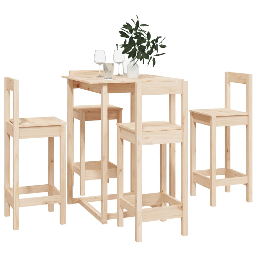 Ensemble de bar 5 pcs Bois de pin massif Meubles de salle à manger vidaXL   