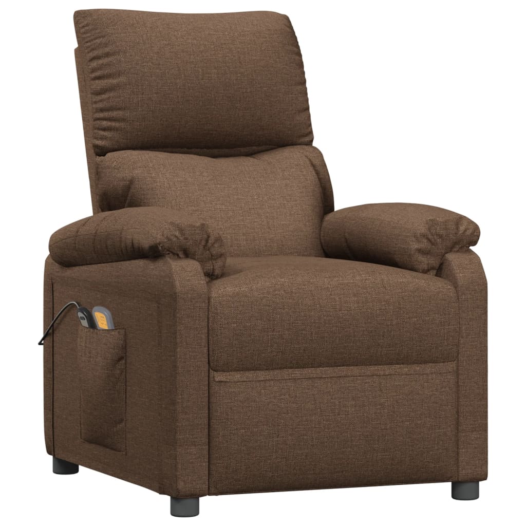 Fauteuil de massage Marron Tissu Fauteuils électriques vidaXL