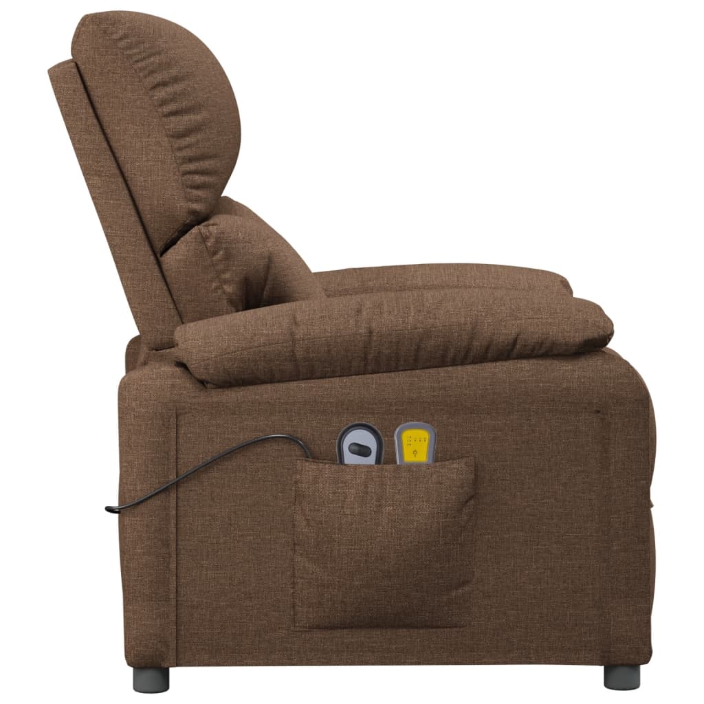 Fauteuil de massage Marron Tissu Fauteuils électriques vidaXL