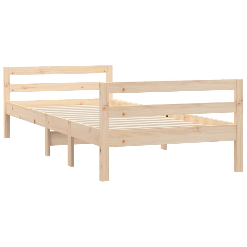 Cadre de lit 75x190 cm Bois de pin massif Lits & cadres de lit vidaXL   