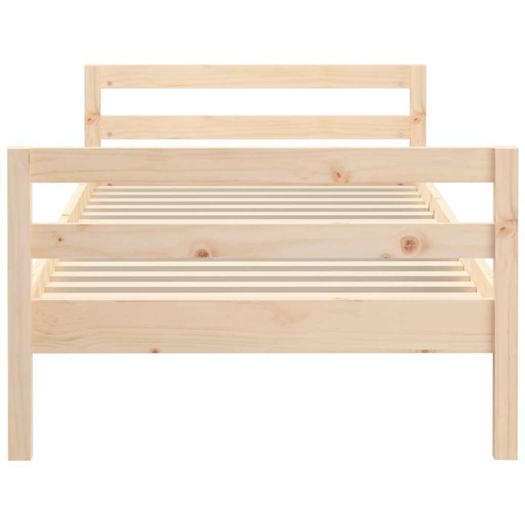 Cadre de lit 75x190 cm Bois de pin massif Lits & cadres de lit vidaXL   