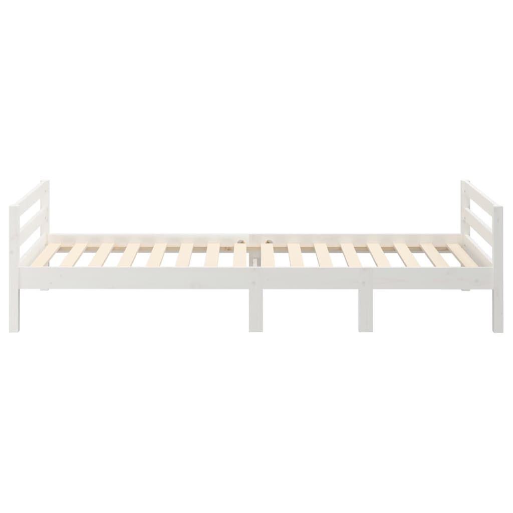 Cadre de lit Blanc 75x190 cm Bois de pin massif Lits & cadres de lit vidaXL   