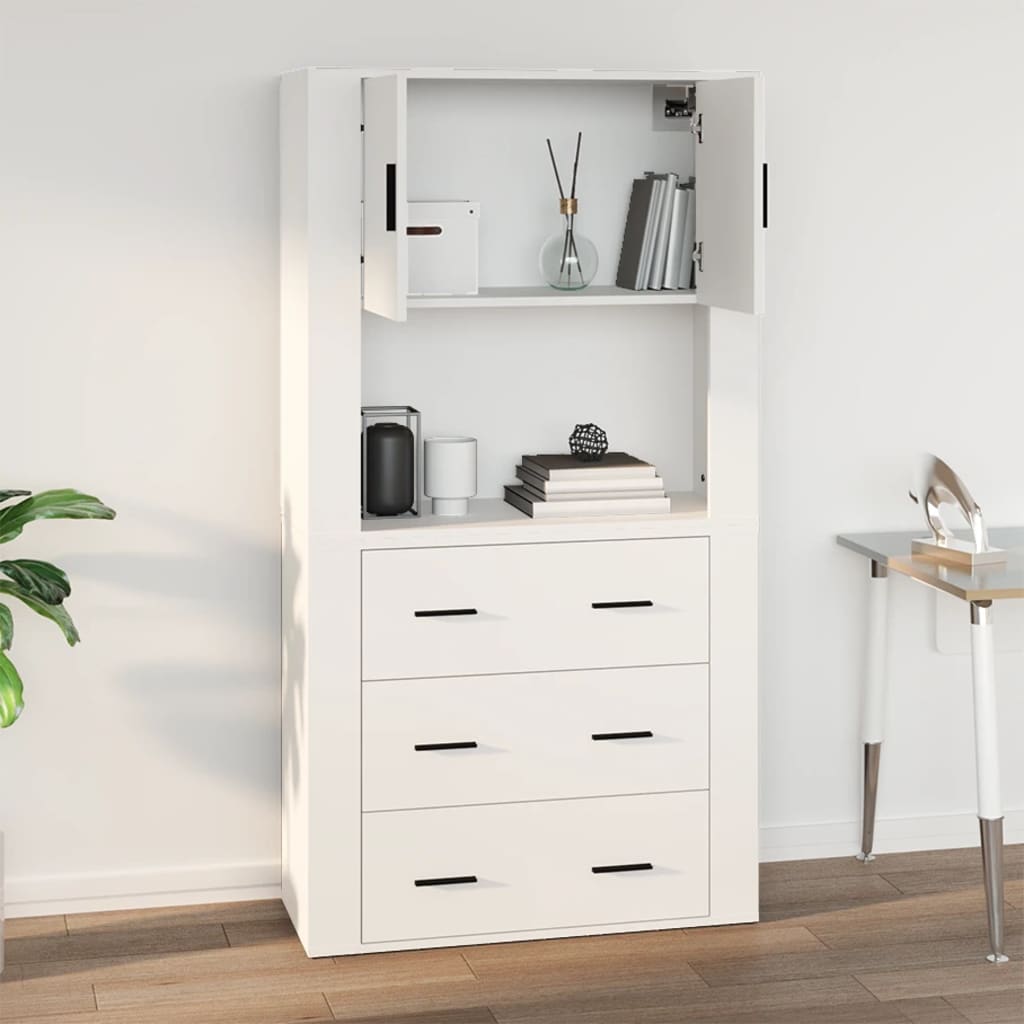 Armoire murale Blanc 80x33x80 cm Bois d'ingénierie Buffets & bahuts vidaXL