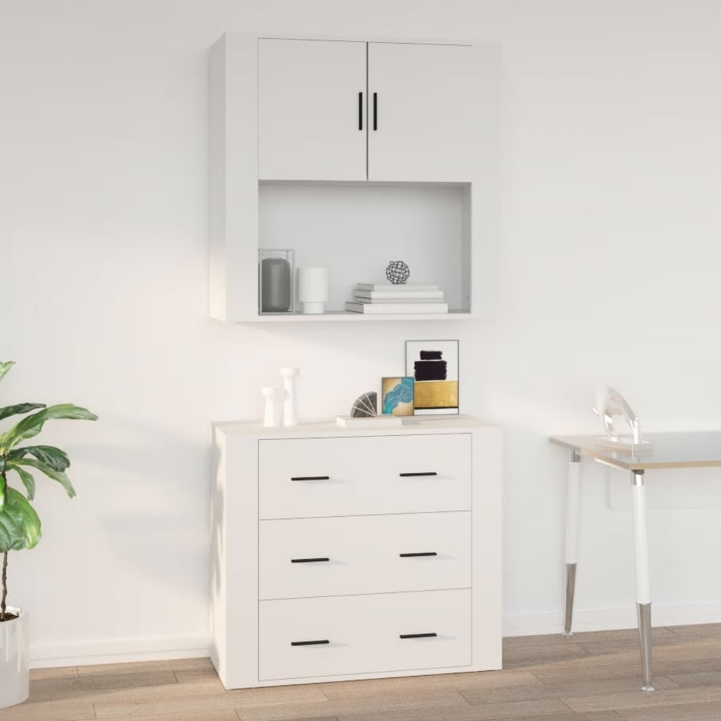 Armoire murale Blanc 80x33x80 cm Bois d'ingénierie Buffets & bahuts vidaXL