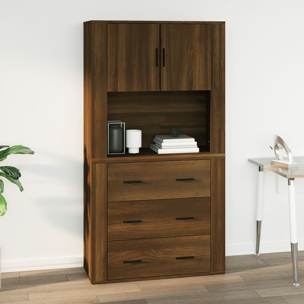 Armoire murale Chêne marron 80x33x80 cm Bois d'ingénierie Buffets & bahuts vidaXL