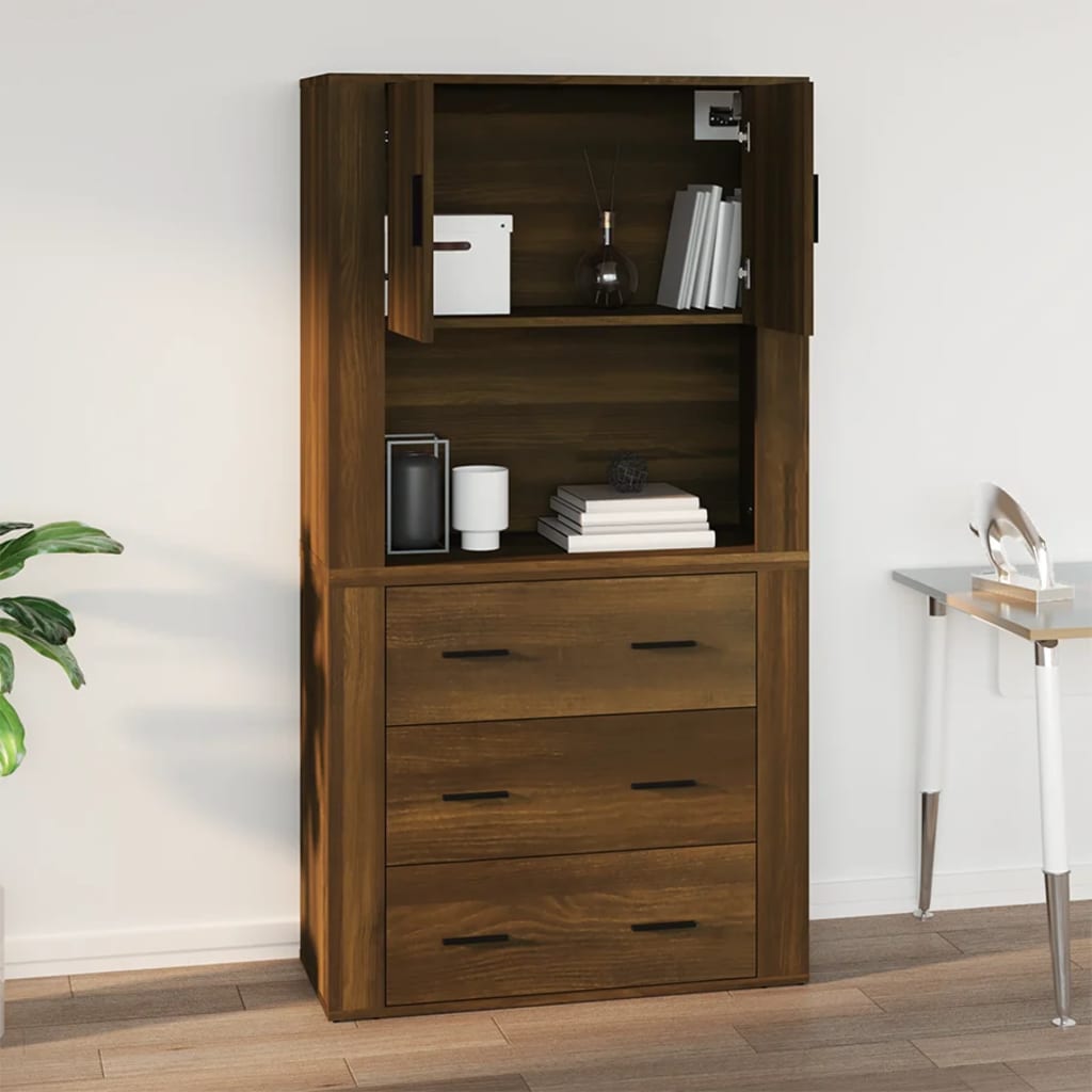 Armoire murale Chêne marron 80x33x80 cm Bois d'ingénierie Buffets & bahuts vidaXL