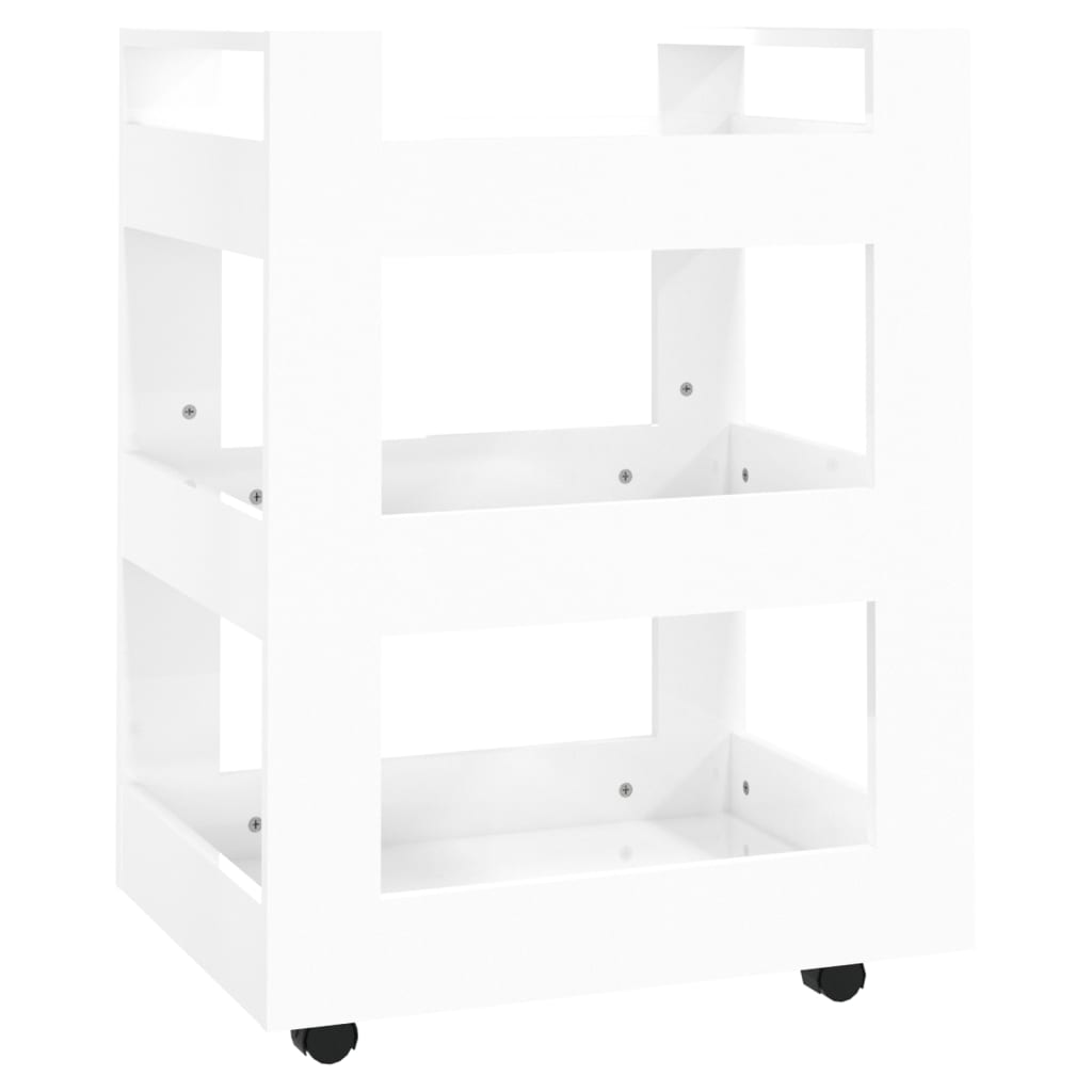 Chariot de cuisine Blanc brillant 60x45x80 cm Bois d'ingénierie - Xios Store SNC