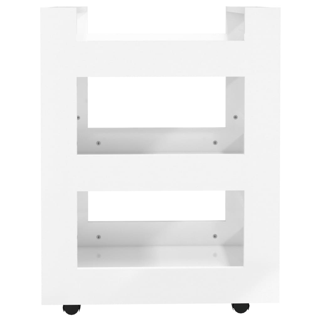 Chariot de cuisine Blanc brillant 60x45x80 cm Bois d'ingénierie - Xios Store SNC