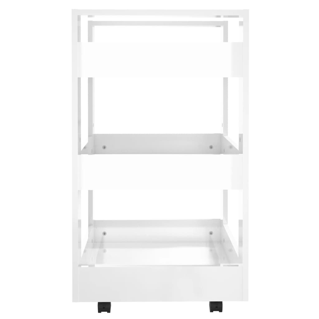 Chariot de cuisine Blanc brillant 60x45x80 cm Bois d'ingénierie - Xios Store SNC