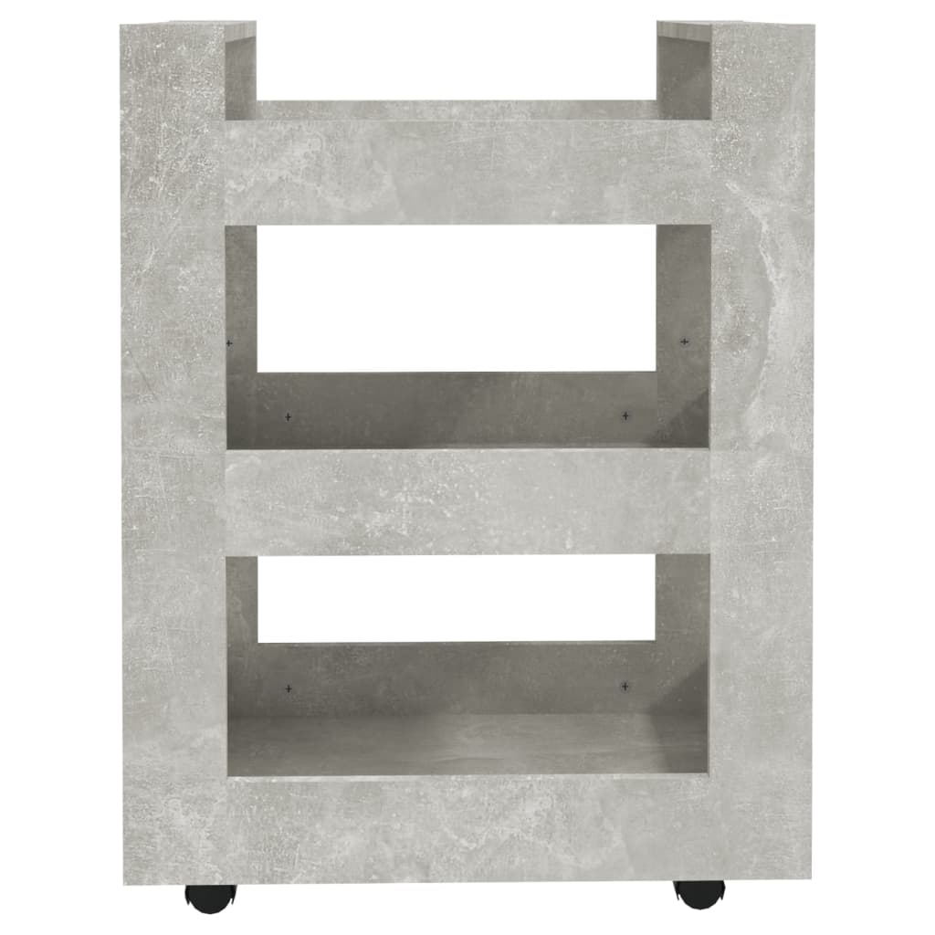 Chariot de cuisine Gris béton 60x45x80 cm Bois d'ingénierie Dessertes vidaXL