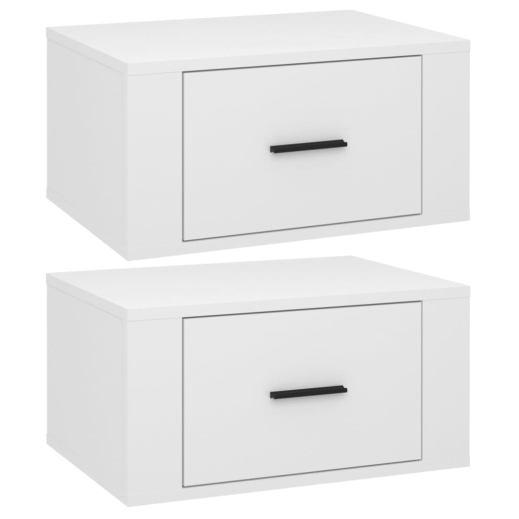 Tables de chevet murales 2 pcs Blanc brillant 50x36x25 cm Tables de chevet vidaXL   