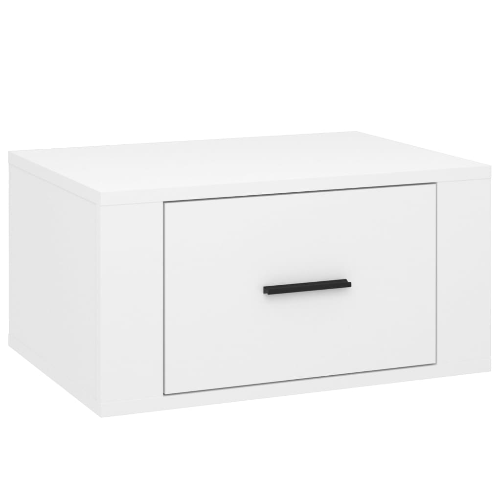 Tables de chevet murales 2 pcs Blanc brillant 50x36x25 cm Tables de chevet vidaXL   